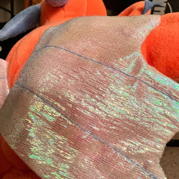 Caltoy Dragon 13" Plush Hand Puppet Orange Blue Sparkle Wings Stuffed Toy - Picture 9 of 10